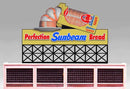 Miller Engineering O/HO 88-3301 Sunbeam Bread Billboard, Animated Neon Style Sign Kit