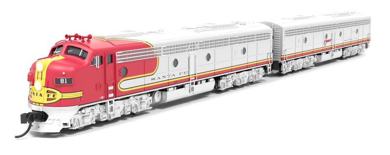 PREORDER BLI 8810 EMD E8 A/B, ATSF 81L / 81A, Warbonnet, A-unit Paragon4 Sound/DC/DCC, Unpowered B-unit, N