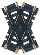 Atlas HO 175 Custom-Line Crossing, Code 100, 60-Degrees, 3" 7.6cm, Black Ties