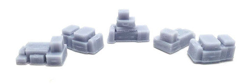 All Scale Miniatures N 1600986 Luggage Stacks Unpainted 3D Printed Parts (5), Undecorated/Unlettered