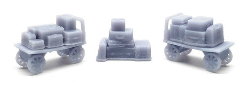 All Scale Miniatures N 1600987 Luggage Unpainted 3D Printed Parts (5), Undecorated/Unlettered