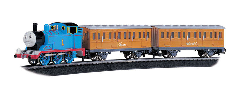 Bachmann Trains HO 642 Thomas & Friends, Thomas the Tank Engine with Annie & Clarabel Train Set (blue, red, gold)