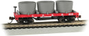 Bachmann Trains N 15552 Old-Time Wood Tank Car with 3 Tanks, Central Pacific 213 (red)