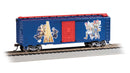 Bachmann Trains HO 16021 Pullman-Standard PS-1 40' Steel Boxcar, Silver Series, Boy Scouts of America (blue, red, Scouts in Action)