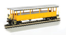 Bachmann Trains HO 17432 Open-Sided Excursion Car with Seats, Ready-to-Run, Silver Series, Durango & Silverton (yellow)