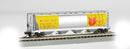 Bachmann Trains N 19184 Canadian Cylindrical 4-Bay Grain Hopper, Silver Series, Government of Canada CNWX (silver, yellow, brown)