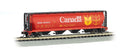 Bachmann Trains N 19181 Canadian Cylindrical 4-Bay Grain Hopper, Silver Series, Government of Canada CPWX (orange, black, yellow, white)