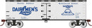 Bachmann Trains HO 19810 40' Wood Reefer, Silver Series, Dairymen's League (white, blue, black)