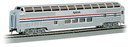 Bachmann Trains HO 13032 Budd 85' Full-Length Dome with Lights, Silver Series, Amtrak (Phase III, Equal red & blue Stripes)