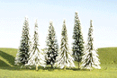 Bachmann Trains N 32102 SceneScapes Layout-Ready Trees, Pine Trees with Snow, 3 to 4" 7.6 to 10.2cm (9)