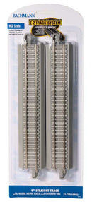 Bachmann Trains HO 44710 Straight Terminal Rerailer, Nickel Silver Rail, Gray Roadbed, Concrete Ties, 9" 22.9cm