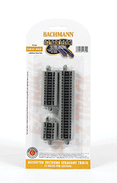 Bachmann Trains N 44829 Straight Track with Nickel Silver Rail & Gray Roadbed, E-Z Track, Assorted Short Sections (6)