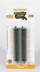 Bachmann Trains N 44811 Straight Track with Nickel Silver Rail & Gray Roadbed, E-Z Track, 5" 12.7cm (6)