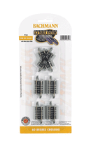 Bachmann Trains N 44842 Crossing with Nickel Silver Rail & Gray Roadbed, E-Z Track, 60 Degree