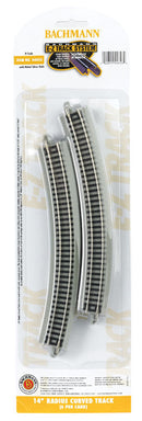 Bachmann Trains N 44853 E-Z Track with Nickel Silver Rail & Gray Roadbed, 14" Radius Curve (6)