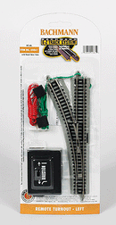 Bachmann Trains N 44861 Remote Turnout with Nickel Silver Rail & Gray Roadbed, E-Z Track, Left Hand, 11.25" (28.6 cm) Radius
