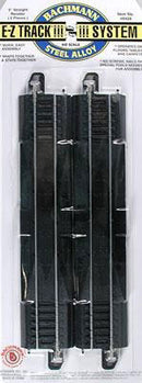 Bachmann Trains HO 44428 Straight Track with Steel Rail & Black Roadbed, E-Z Track, 9" Rerailer (2)
