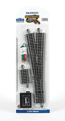Bachmann Trains HO 44569 No. 5 Remote-Control Turnout, Nickel Silver Rail, Gray Roadbed, E-Z Track, Wye