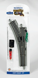 Bachmann Trains HO 44561 Remote-Control Turnout, Nickel Silver Rail with Gray Roadbed, E-Z Track, Left Hand