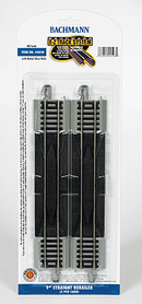 Bachmann Trains HO 44528 Straight Track with Nickel Silver Rail & Gray Roadbed, E-Z Track, 9" Straight Rerailer (2)