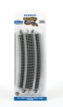 Bachmann Trains HO 44506 Curved Track with Nickel Silver Rail & Gray Roadbed, E-Z Track, 28" Radius (5)