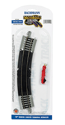 Bachmann Trains HO 44502 Curved Track with Nickel Silver Rail & Gray Roadbed, E-Z Track, 18" 45.7cm Radius Terminal Rerailer