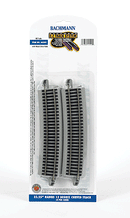 Bachmann Trains HO 44509 Curved Track with Nickel Silver Rail & Gray Roadbed, E-Z Track, 33-1/4" Radius 12-Degree Curve (4)