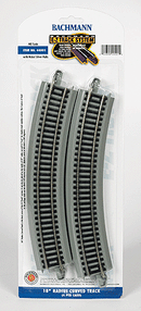 Bachmann Trains HO 44501 Curved Track with Nickel Silver Rail & Gray Roadbed, E-Z Track, 18" 45.7cm Radius (4)