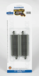 Bachmann Trains HO 44514 Straight Track with Nickel Silver Rail & Gray Roadbed, E-Z Track, 4-1/2" 11.4cm (4)