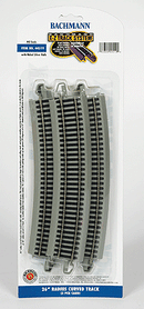 Bachmann Trains HO 44519 Curved Track with Nickel Silver Rail & Gray Roadbed, E-Z Track, 26" Radius (5)