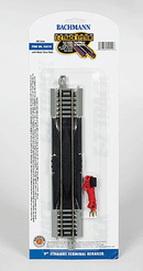 Bachmann Trains HO 44510 Straight Track with Nickel Silver Rail & Gray Roadbed, E-Z Track, 9" 22.9cm Terminal Rerailer