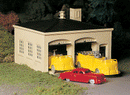 Bachmann Trains O 45610 Plasticville U.S.A. Classic Kits, Fire House with Pumper Truck, Ladder Truck & Fire Chief Car