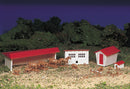Bachmann Trains HO 45152 Plasticville Classic Kit, Farm Buildings with Animals