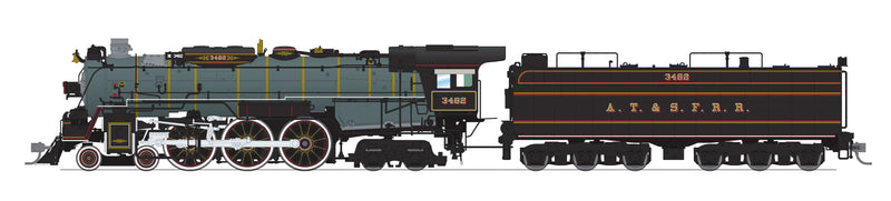 PREORDER Broadway Limited Imports HO 8875 3460 Class 4-6-4 Steam Locomotive, Atchison Topeka & Santa Fe "Ornate 1870s Fantasy"