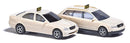 Busch N 8341 Taxi Set, Assembled, 1 Each: Audi A4 Sedan & Mercedes-Benz C-Klasse (white)