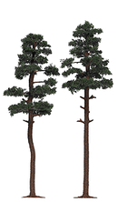 Busch HO 6143 Pine Trees, 7-1/4 & 7-11/16" 18.5 & 19.5cm (2)
