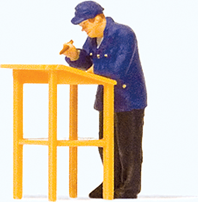 Preiser HO 28152 Individual Figure, Railroad Worker at Desk