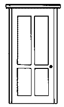 Alexander Scale Models HO A-2405 Entry Doors, Four-Panel (4)