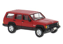 PREORDER Brekina HO PCX870729 1984 Jeep Cherokee SUV, Assembled, Red, Black