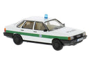 PREORDER Brekina HO PCX870713 Audi 80 B2 (Typ 85) Sedan, Assembled, Police (white, green, German Lettering)