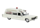 Brekina HO 19778 1966 Cadillac Meteor Ambulance, Assembled, Palo Alto Ambulance (cream)
