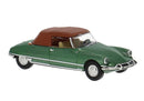 PREORDER Brekina HO 14238 1960s Citroen DS Chapron Convertible, Assembled, Top Up (green, brown)