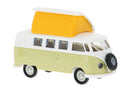 PREORDER Brekina HO 31633 1961 Volkswagen T1b Passenger Van with Camper Roof Hatch, Assembled, White, Ivory