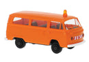 Brekina HO 33163 1973-1979 Volkswagen Kombi T2 Passenger Van, Assembled, City Works Department, Economy (orange)