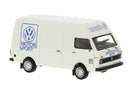 PREORDER Brekina HO 34954 1975 Volkswagen LT 35 High-Roof Cargo Van, Assembled, VW Motorsport (white, blue)