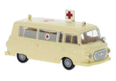 PREORDER Brekina HO 30046 1961-1991 Barkas B 1000 Passenger Van, Assembled, Ambulance (ivory, German Lettering)