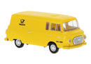 PREORDER Brekina HO 30125 1961-1991 Barkas B 1000 Kasten Cargo Van, Assembled, German Post (yellow, black, German Lettering)