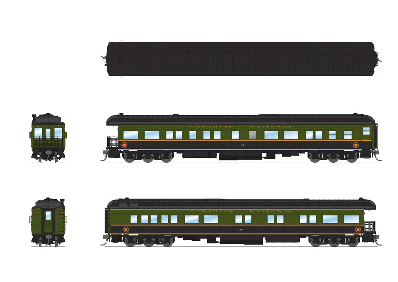 PREORDER BLI 9101 CN Heavyweight 5-Car Passenger Set, Green/Black/Yellow Scheme, HO