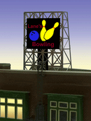 Miller Engineering N/Z 33-8955 Bowling Rooftop Sign, Animated Neon Sign Kit