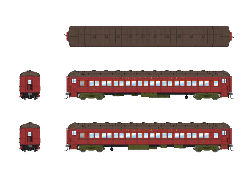 PREORDER BLI 8964 PRR Heavyweight 5-Car Passenger Set, 1930's Era, HO (PB70 #5034, P70 #823, P70 #989, P70 #1042, Z74d #120 "Pennsylvania")